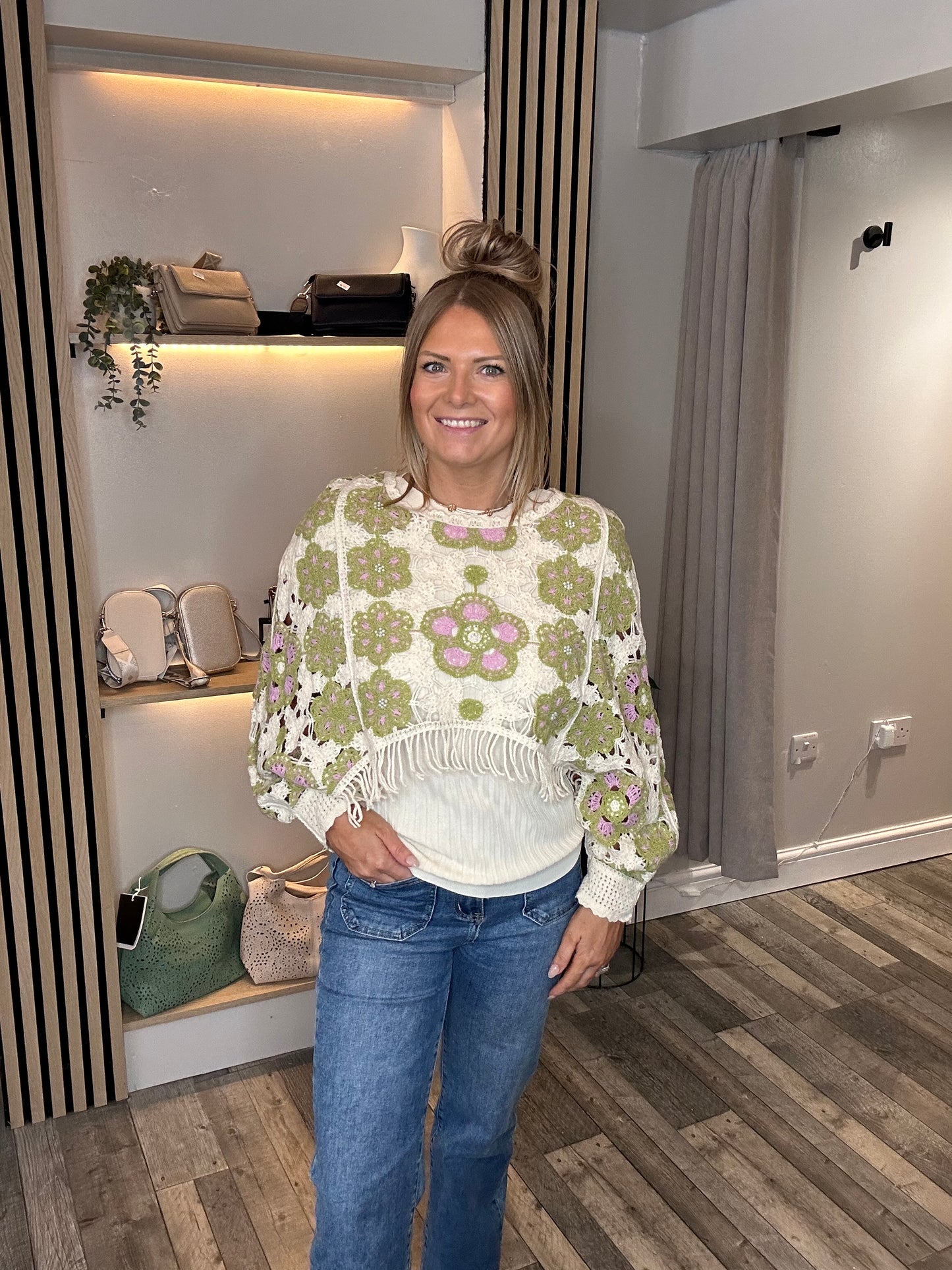 Tassel Crochet Cape Top