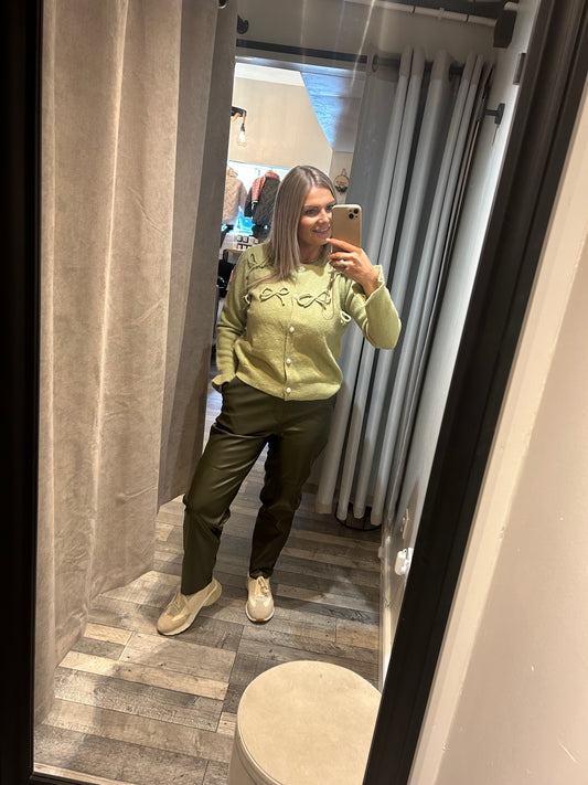 PU Jogger Style Trousers