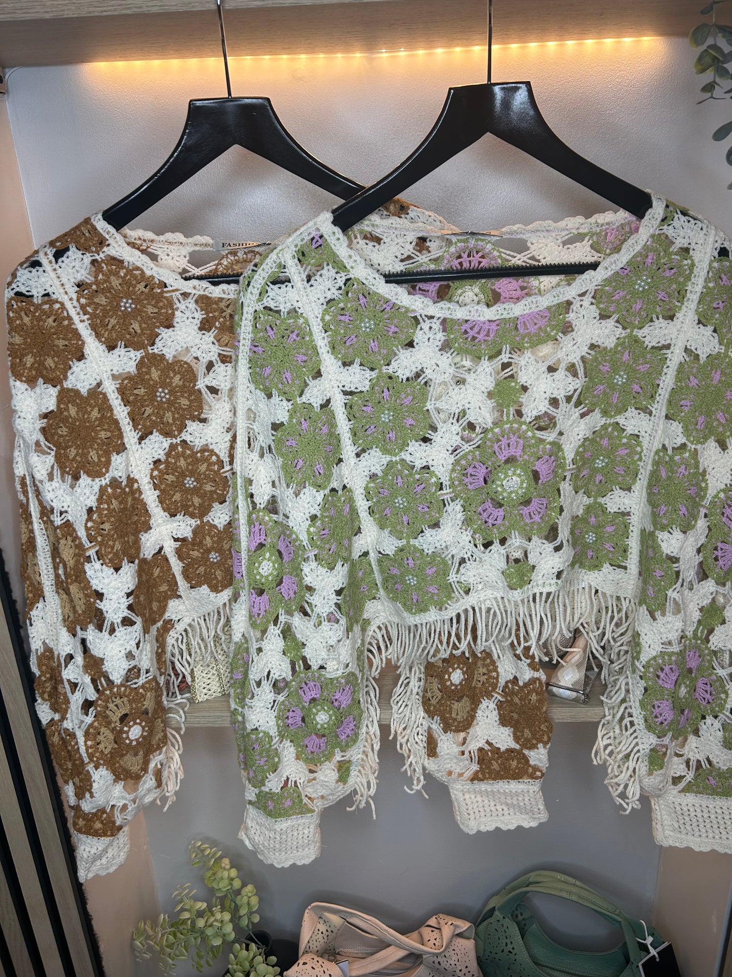 Tassel Crochet Cape Top