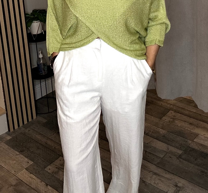White wide Leg trousers