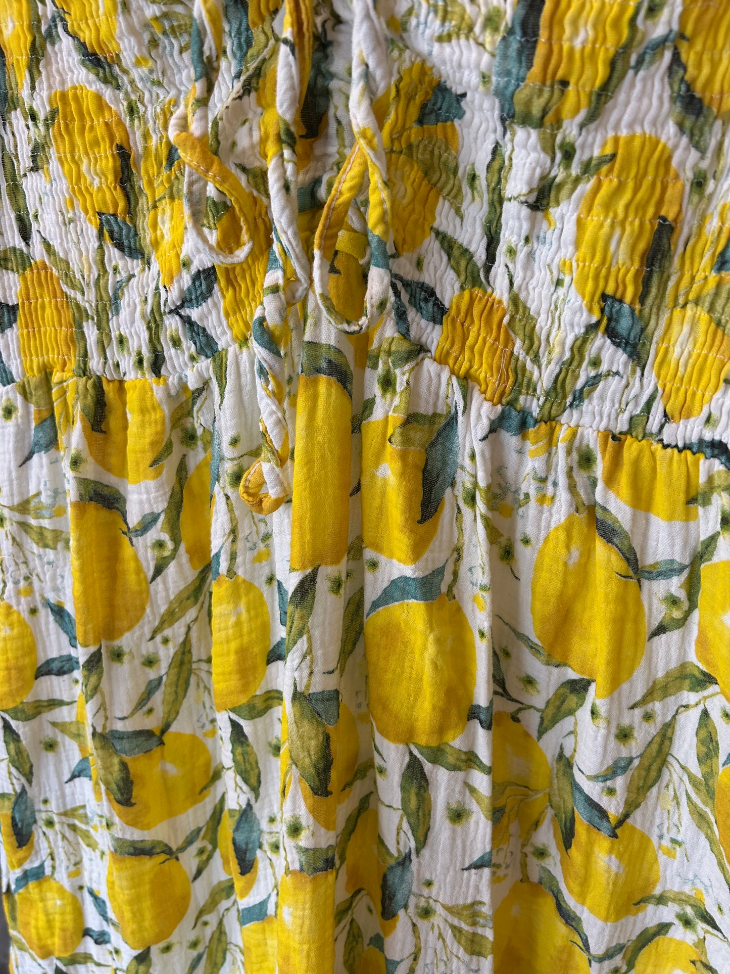 Lemon Cheesecloth Bardot Dress