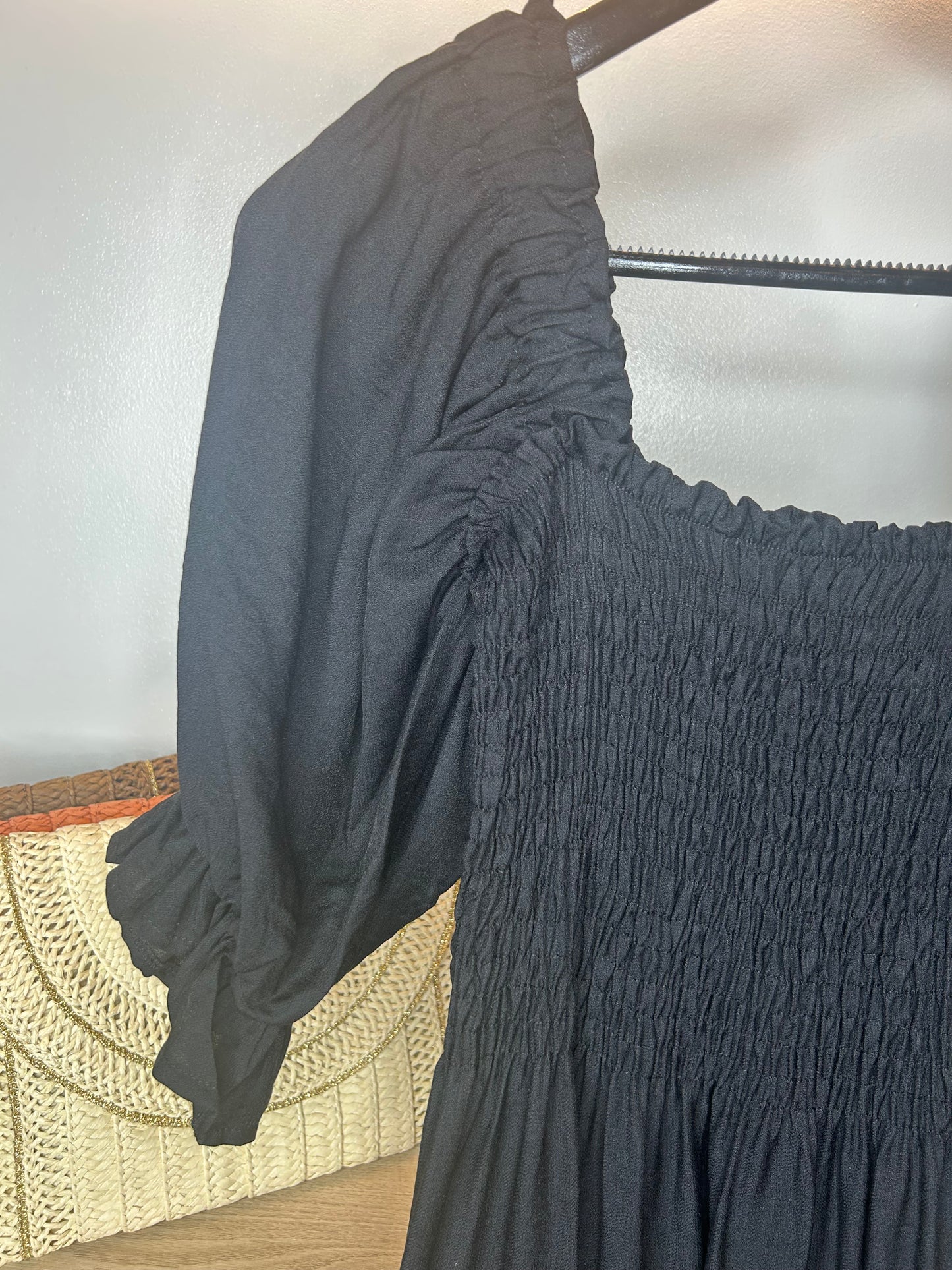Black Rushed Dress