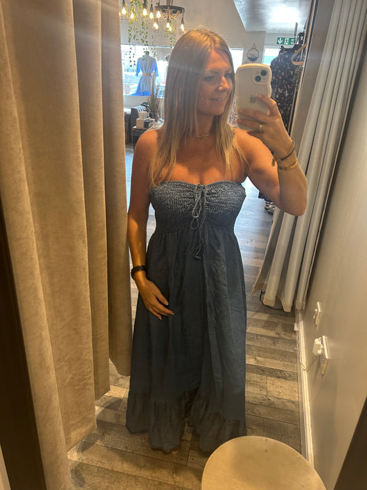 Denim Strapless Dress