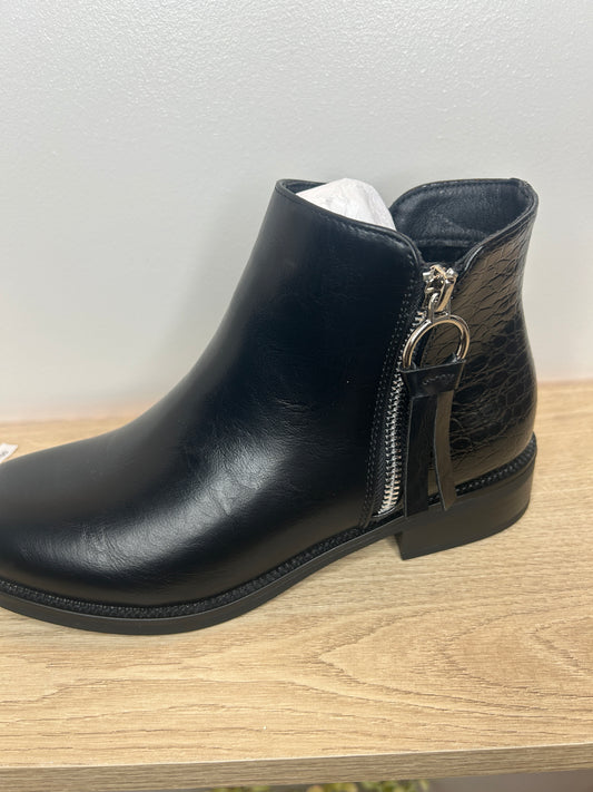 Black Zip Ankle Boots