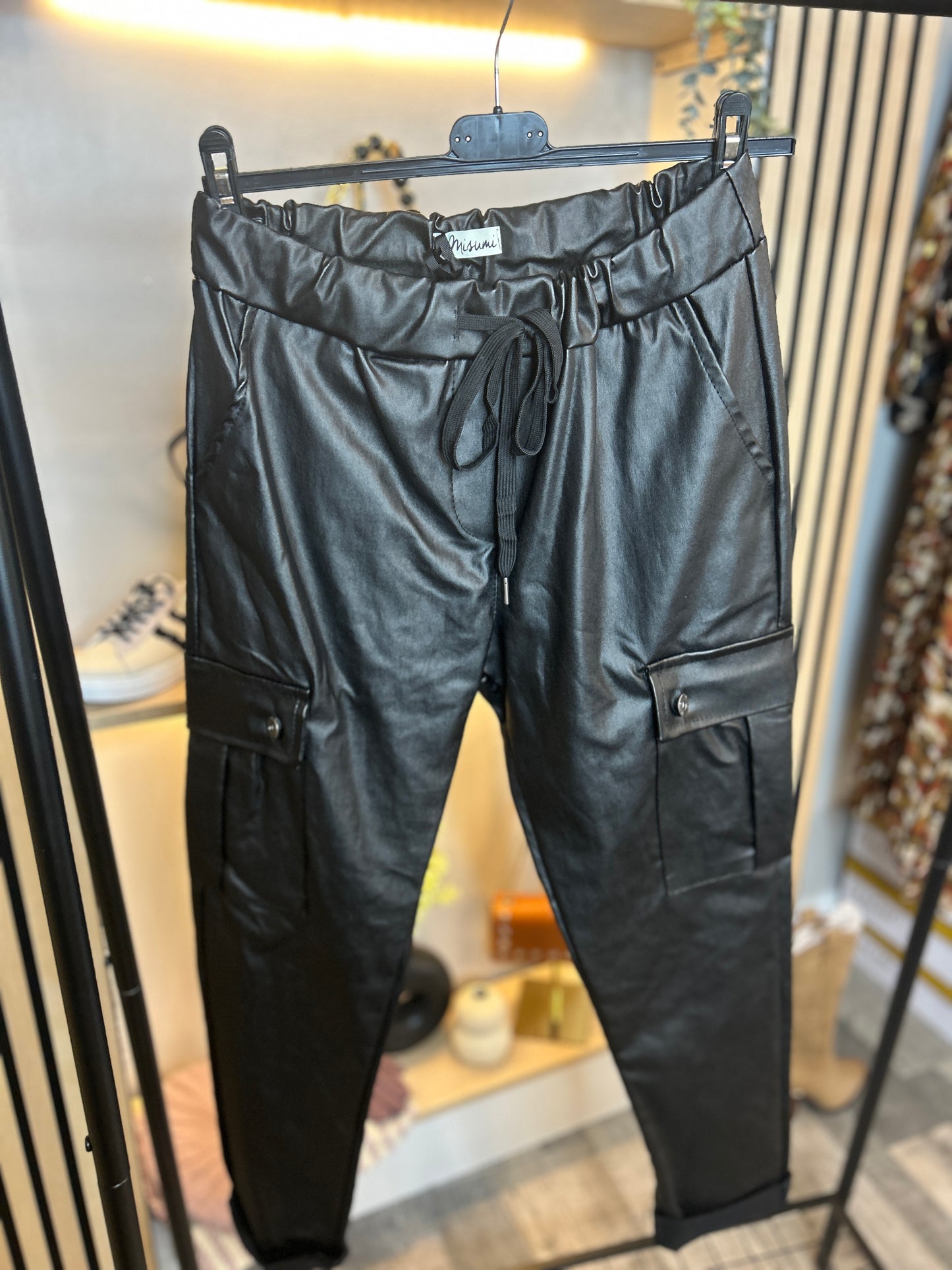 Pleather Magic Cargo trousers