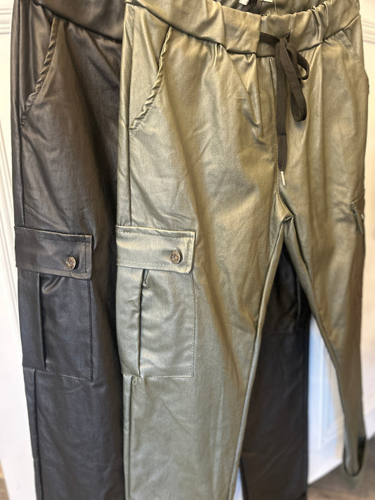 Pleather Magic Cargo trousers