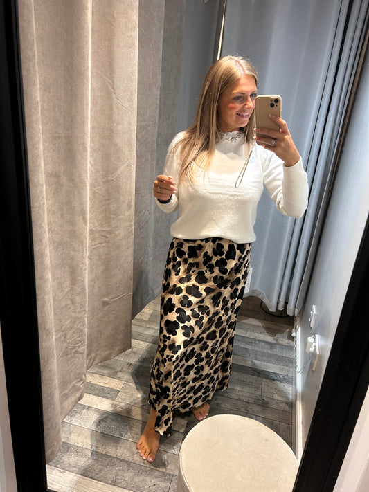 Silky Leopard Skirt