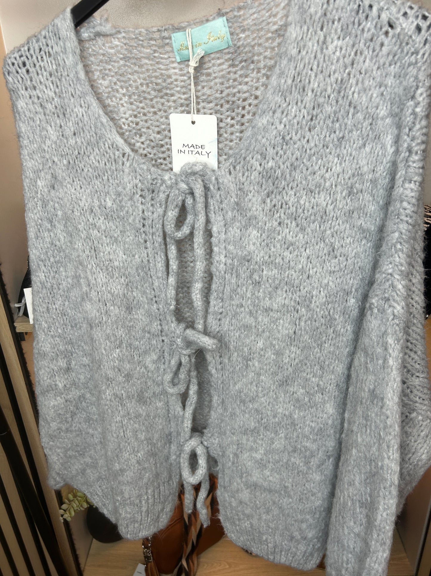 Tie Front Short Cardigan